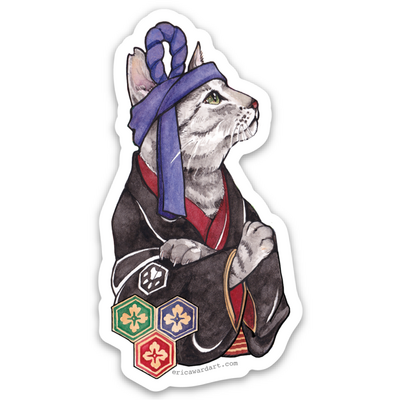 "kabuki cat" design sticker