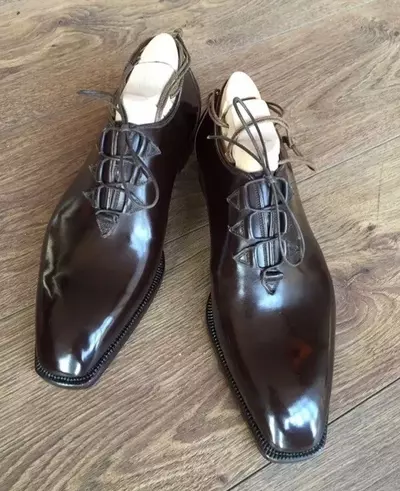 Dark Brown Comfortable Hand Stitch Cheap Price Plain Toe Lace Up Shoes For Gentl