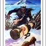 Vintage 1970s Rainier Beer BigFoot Poster Print, Bar Wall Art Barbeerian Sasquatch Werewolf-1