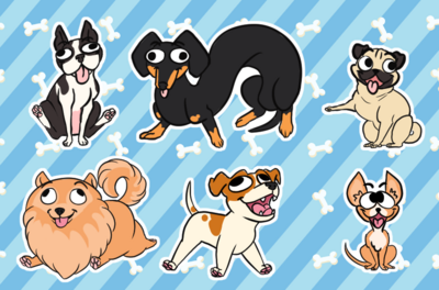 Silly dogs sticker sheet