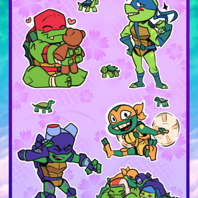 Tmnt chibi sticker sheet
