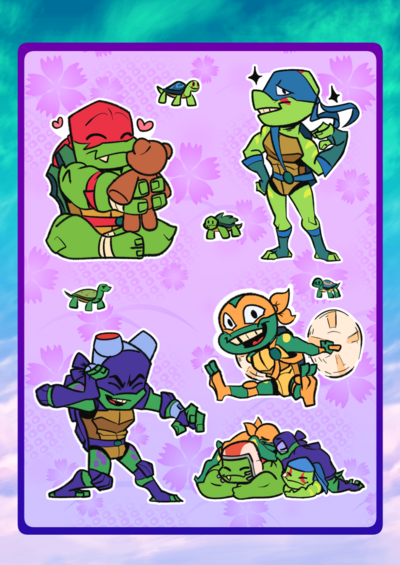 TMNT CHIBI sticker sheet
