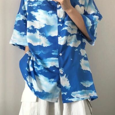 Cute and sweet sky cloud print blouses