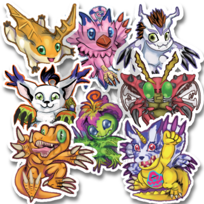 Digital monster stickers