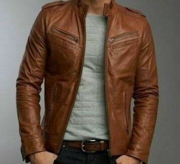 New Men's Leather Jacket Genuine Lambskin Motorcycle Slim Fit Biker Jacket