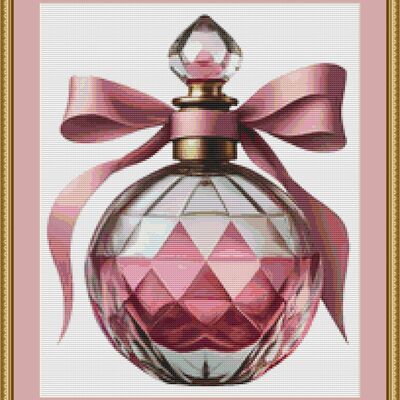 Pink perfume bottle cross stitch pattern - Thumbnail 1
