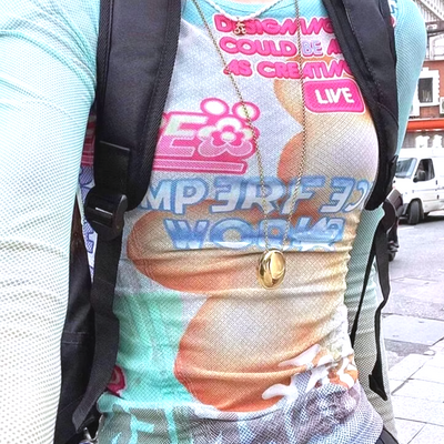 Cyber punk imperfect world mesh top