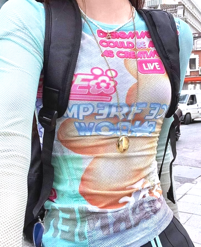 CYBER PUNK IMPERFECT WORLD MESH TOP