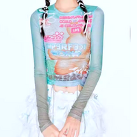 CYBER PUNK IMPERFECT WORLD MESH TOP - Thumbnail 1