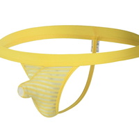 Wholesale 3PK Mens Sexy Underwear Lingerie Mesh Gauze Elephant Tube Translucent Thong G-string MJ2106 - Thumbnail 1