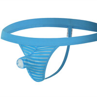 Wholesale 3PK Mens Sexy Underwear Lingerie Mesh Gauze Elephant Tube Translucent Thong G-string MJ2106 - Thumbnail 2