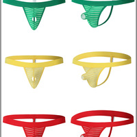 Wholesale 3PK Mens Sexy Underwear Lingerie Mesh Gauze Elephant Tube Translucent Thong G-string MJ2106 - Thumbnail 6