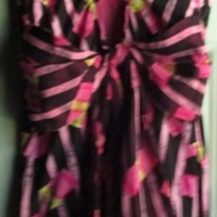  〖Sold Out〗 MA＊RS Pink/Black Stripe Bow Mini Dress - Thumbnail 1