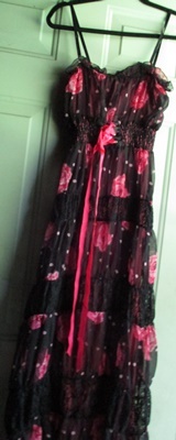 Strip Cabaret(Japanese Brand) Pink Polka Dot Black Lace Dress