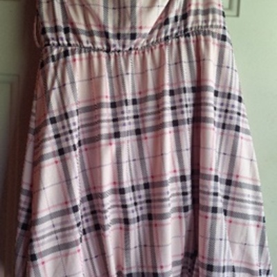 Ma＊rs pink plaid tube dress