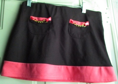 Ma＊rs Black Hot Pink Mini Skirt