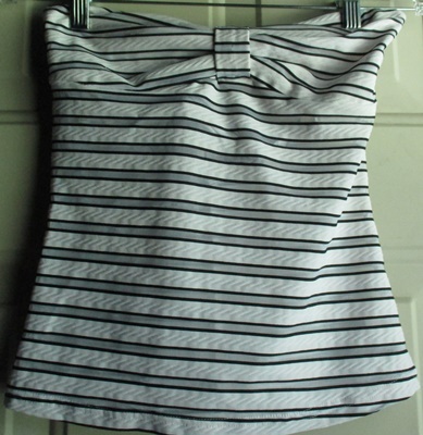 Ma＊rs Black White Stripe Tube Top