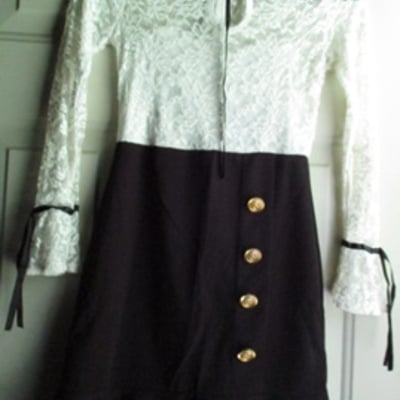 Tika holic white lace black dress