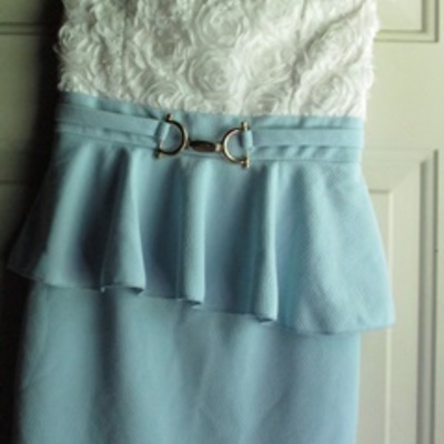 Dazzy store white rose lace peplum dresses(colors varies)