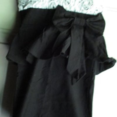 Night envy white rose black peplum tube dress