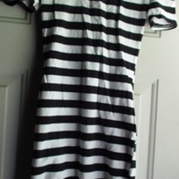 Korean Brand Black White Stripe Dress Sz. M - Thumbnail 1