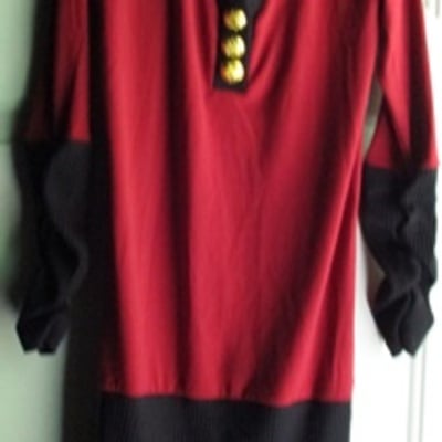 Black queen black burgundy sweater dress