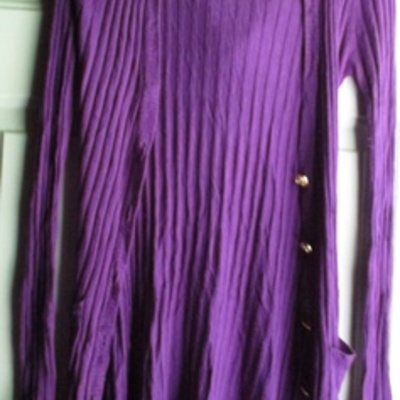 Purple button down sweater dress sz. m - Thumbnail 2