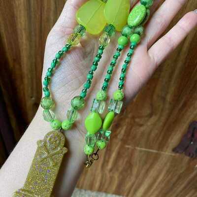 Green glow tombstone beaded necklace - Thumbnail 5