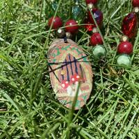 Amanita Mushroom Faery Door Beaded Necklace - Thumbnail 3