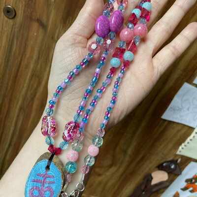 Pastel leviathan cross beaded necklace - Thumbnail 5