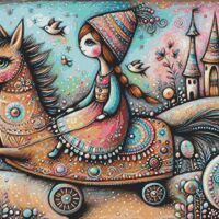 Young Girl Cross Stitch Pattern - Thumbnail 1