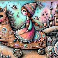 Young Girl Cross Stitch Pattern - Thumbnail 2