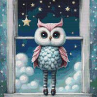 Window Owl Cross Stitch Pattern - Thumbnail 1