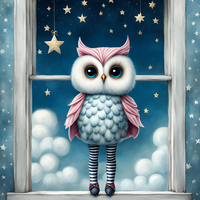 Window Owl Cross Stitch Pattern - Thumbnail 2