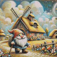 Whimsical Windmills Cross Stitch Pattern - Thumbnail 1