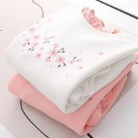 Fungus lace long-sleeved embroidered pink round-neck sweatshirt - Thumbnail 4