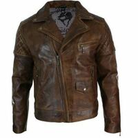 New Men's Handmade Fashionable Leather Jacket with XS to 6XL Sizes - Thumbnail 1
