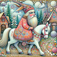 Whimsical Santa Cross Stitch Pattern - Thumbnail 2