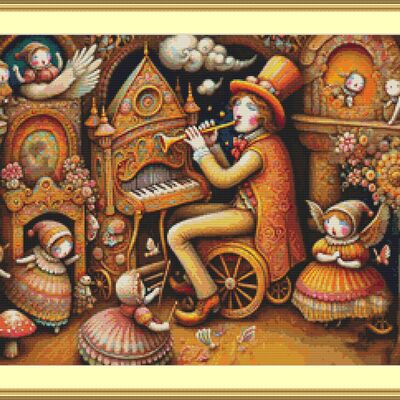 Whimsical musician cross stitch pattern - Thumbnail 5