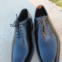 Crafted Leather Black Calf Leather Oxford Lace up Dress Shoes For Men  - Thumbnail 6