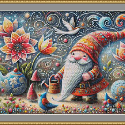 Whimsical gnome cross stitch pattern - Thumbnail 4