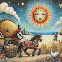 Whimsical Farming Cross Stitch Pattern - Thumbnail 1