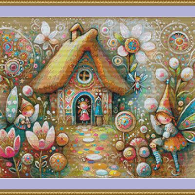 Whimsical fairy garden cross stitch pattern - Thumbnail 4