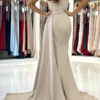 Simple Mermaid Long Sweetheart Prom Dresses With Slit - Thumbnail 1