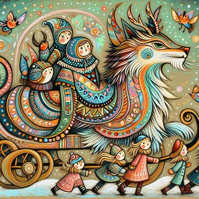 Whimsical creature cross stitch pattern