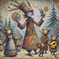 Whimsical Band Cross Stitch Pattern - Thumbnail 1