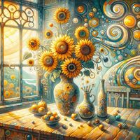 Vase Of Sunflowers Cross Stitch Pattern - Thumbnail 2