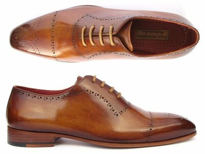 New Handmade Men's Light Brown Classic Brogues Shoes