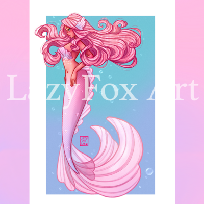 Ombré mermaid print