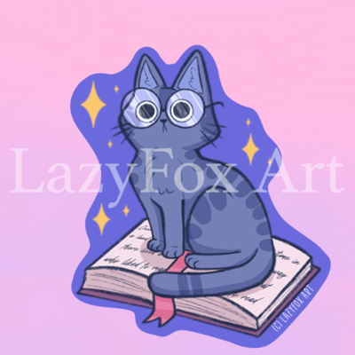Cosmo the book cat sticker